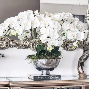 Alika large or extra large real touch ,Life Like White Orchid floral display, luxury floral arrangement.