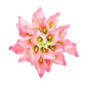 20pcs Gradient Hot Pink Artificial Calla Lily Flowers with Soft Latex