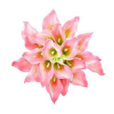 20pcs Gradient Hot Pink Artificial Calla Lily Flowers with Soft Latex
