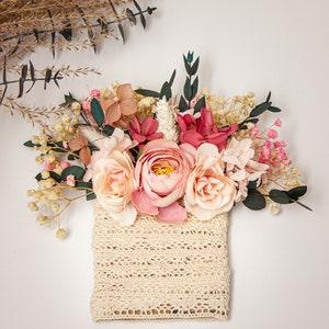 Pocket boutonniere Dried flowers white cream blush pink color scheme/ Preserved Eucalyptus boutonniere/ Rustic Boutonniere /Boho Wedding