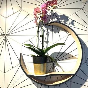 Wooden Wall Plant Shelf| Floating Flower Shelf| Orchid Shelf| Gift for Mom|KHLORIS 14???