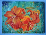 original oil painting?  lily ? floral wall art ? 40x30 cm