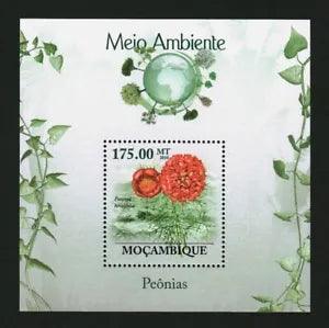 Mozambique 2010 Stamps Sheet Environment peonies Flowers MNH #14223