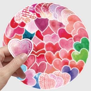 Heart Stickers | Valentine Stickers | Set of 50 | SAME day SHIPPING! | Love Stickers | Valentines Day stickers | Laptop Sticker