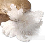 Marabou and Silk Velvet Wired 'Addilynn' Orchid Flower for Millinery and Hat Trimming - Ivory