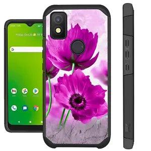 FUSION For 2022 CRICKET ICON 4 Case Hybrid Phone Case Cover PEONY PINK FLOWER
