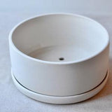 Ceramic Orchid Planter, Bonsai Pot Handmade, White Bonsai Pot, Large Ceramic Planter, Round Bonsai Pot, Pot With Plate, Planter With Tray