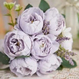 7 Head Artificial Peony Flower Small Bouquet For Hotel And Home Garden Decor NEW