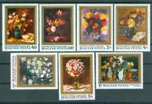 1977 Flowers,Paintings of Flowers,Dahlia,Peony,Tulip,flower vase,Hungary,3192MNH