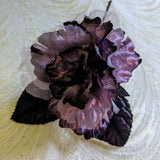 Velvet Flower Plum Purple Orchid with Silk Millinery for Hats Corsages Crafts Brooch