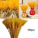 100pcs Artificial Natural Wheat Dried Flowers Bouquet Simulation Living Room