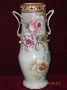HAND PAINTED IMPERIAL NIPPON 12" CARNATIONS? VASE EXCELLENT! BUY IT NOW!