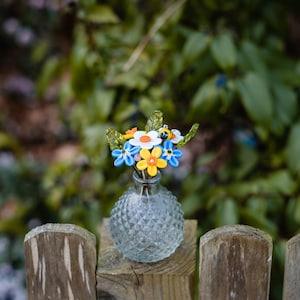 Spring Blooms Glass Flower Bouquet With Vase