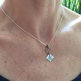 Sunflower Roma necklace  ~ sterling silver ~ mixed metal w/ bronze ~ 14k gold fill ~ square on short rolo or snake chain ~ Canadian made