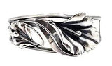Sterling Silver Art Nouveau Style Dimensional Calla Lily Flower Cuff Bracelet