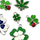 Mixed Leaf Charm, Enamel Leaf Charm, Lucky Charm, Plant Charm, Craft Supplies, Jewelry Charm, Leaves Pendant, Gift for Her