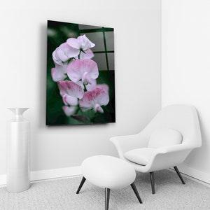 Pink Orchid Painting, Glass Wall Art, Anniversary Gifts, Exotic Flowers Art, Extra Large Bedroom Decor, Floral Print