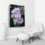 Pink Orchid Painting, Glass Wall Art, Anniversary Gifts, Exotic Flowers Art, Extra Large Bedroom Decor, Floral Print