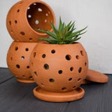 Ceramic orchid pot with holes. Succulent pot.  Handmade ceramic flower pot. Orchid planter. Succulent planter.  Small orchid pot