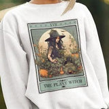 The Plant Witch Tarot Card Sweatshirt, Plant Lover Sweatshirt Herbology Gifts Green Witch Gift Sweater Camper