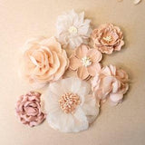 Fabric Flower Variety Bundle | Blush Pink Flower Pack | Soft Pink Fabric Flowers | Rose & Blush Craft Flower Multipack | Floral Grab Bag