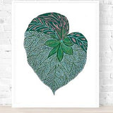 Green Philodendron Leaf Art Print, Greenery Wall Art, Plant Lover Art, Vibrant Botanical Painting, Green Leaf Prints, Emerald Green Decor