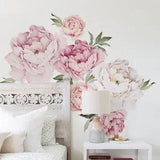 Artistic Vinyl Peony Stickers - Modern Home Decoration Pink Flower Wall Sticker