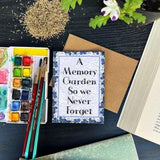 So we never forget - Plantable greeting cards, seed paper, Celebration of life, seed paper flower cards