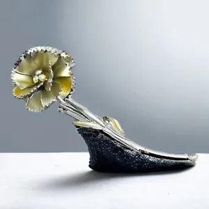 1950s Long  Carnation Flower Brooch AB Rhinestones 4??? Vintage Statement