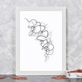 Orchid Line Drawing Art Print (unframed)