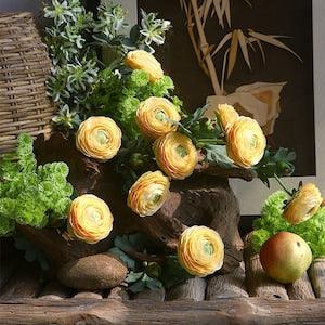 Yellow Ranunculus, Fake Ranunculus, Luxe faux Ranunculus, Silk Ranunculus, Wholesale Artificial Flowers, Artificial Flowers