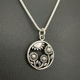 Sunshine Sunflower Necklace, Sterling Silver Sunflower Pendant, Sunflower Charm Pendant, Sunshine Jewelry, Dainty Silver Sunflower Jewelry