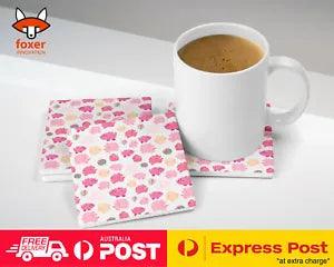 COASTER COFFEE DRINKING MAT|PEONIES FLORAL FLOWER PATTERN