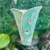 Hanging large orchid plant pot, air orchid pot with holes, hanging indoor planter - Lapis Lagoon Glaze