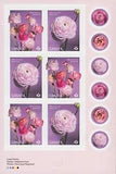 RANUNCULUS - PERSIAN BUTTERCUP = FRONT Booklet page of 6 stamps Canada 2023 MNH