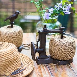 Cast Iron Spool Holders, Sewing Machine Shaped, Bird or Cat Yarn Dispensing Accessories, Decorative Brown Twine Spool Spinning Holder