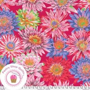 KAFFE FASSETT Free Spirit TROPICAL WATER LILIES J119 Red Floral Quilt Fabric