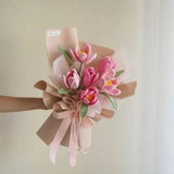 Crochet Flowers Bouquet Handmade, Tulip for Anniversary, Birthday, Girlfriend, Crochet Flowers, Birthday Gift, Valentine's Day Gift
