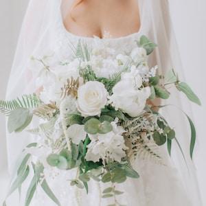 Norah Bouquet, natural bouquet, neutral wedding flowers, faux wedding flowers, eucalyptus bouquet
