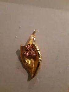 New ListingVintage Gold Tone and Pink Rhinestone Lily Flower Brooch.   by PELL?