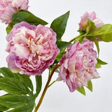 3-Head Purple Peony Silk Stem Realistic Luxury Quality Artificial Kitchen/Wedding/Home Decoration | Gifts French Floral Flowers Cozy Decor