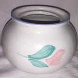 ceramic Succulent Planter, Small VINTAGE white PINK FLOWER cactus orchid planter container lidded covered desktop pot