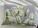 Down Feather Pillow Easter LilyEmbroidered  Purple Lavender Needlework Art NICE!