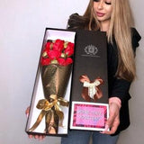 Ferrero Rocher Personalized Bouquet and Scented Soap Roses & Personalized Card - Gift Box