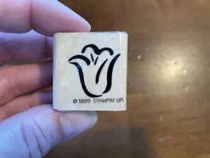 1999 Stampin Up! Stamp CUTE FLOWER ICON Tulip Lily Spring Flowers Garden Bloom