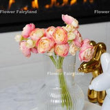 Mini Ranunculus Small Bundle | High Quality Artificial Flower | DIY Floral | Wedding/Home Decoration | Gifts - Pink Peach