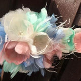 Cascade Bouquet, Wedding accessory, Feather Bouquet, Ivory/Rose bouquet, Gatsby Wedding, Exclusive bouquet, Bridal accessory, YOUR COLOR