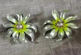 NWT Alexis Bittar Magic White & Yellow Lucite Lily Large Flower Post Earrings
