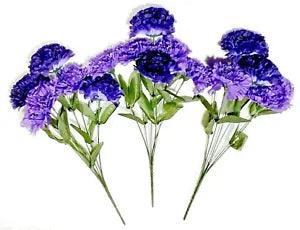 Lavender Purple Carnation 18-Bloom 3-15" Bushes Silk Flower Home Outdoor US#2198