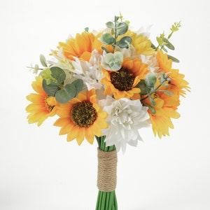 Artificial Silk Flower Head Combo Set 1PCS DIY Bouquet Arrangement Material Package Sunflower Eucalyptu Fall Wedding Party Decor Grab Bag